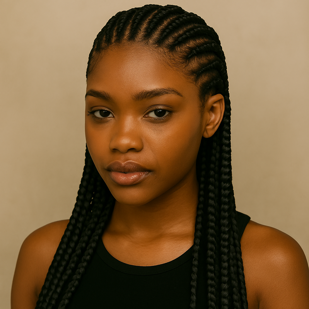 Cornrow with Extensions Straight Back